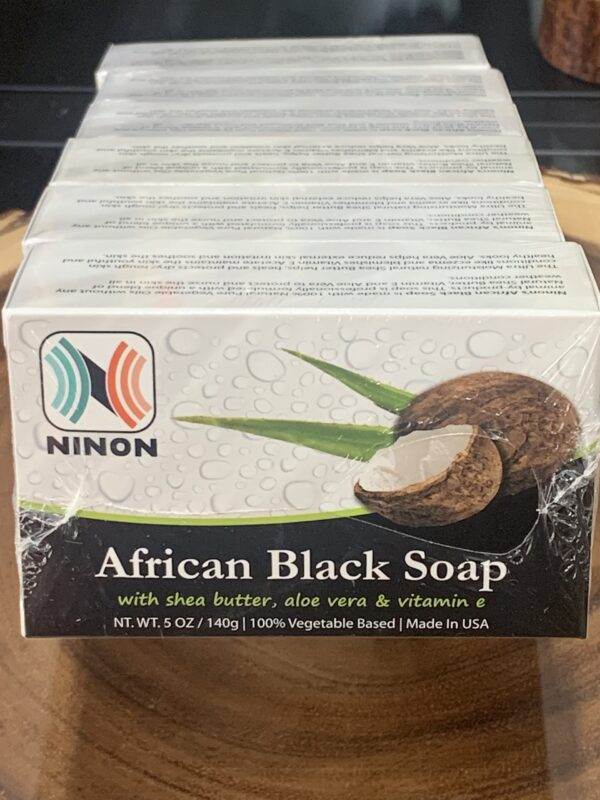 African Black Soap with Shea Butter, Aloe Vera & Vitamin 6 Pieces