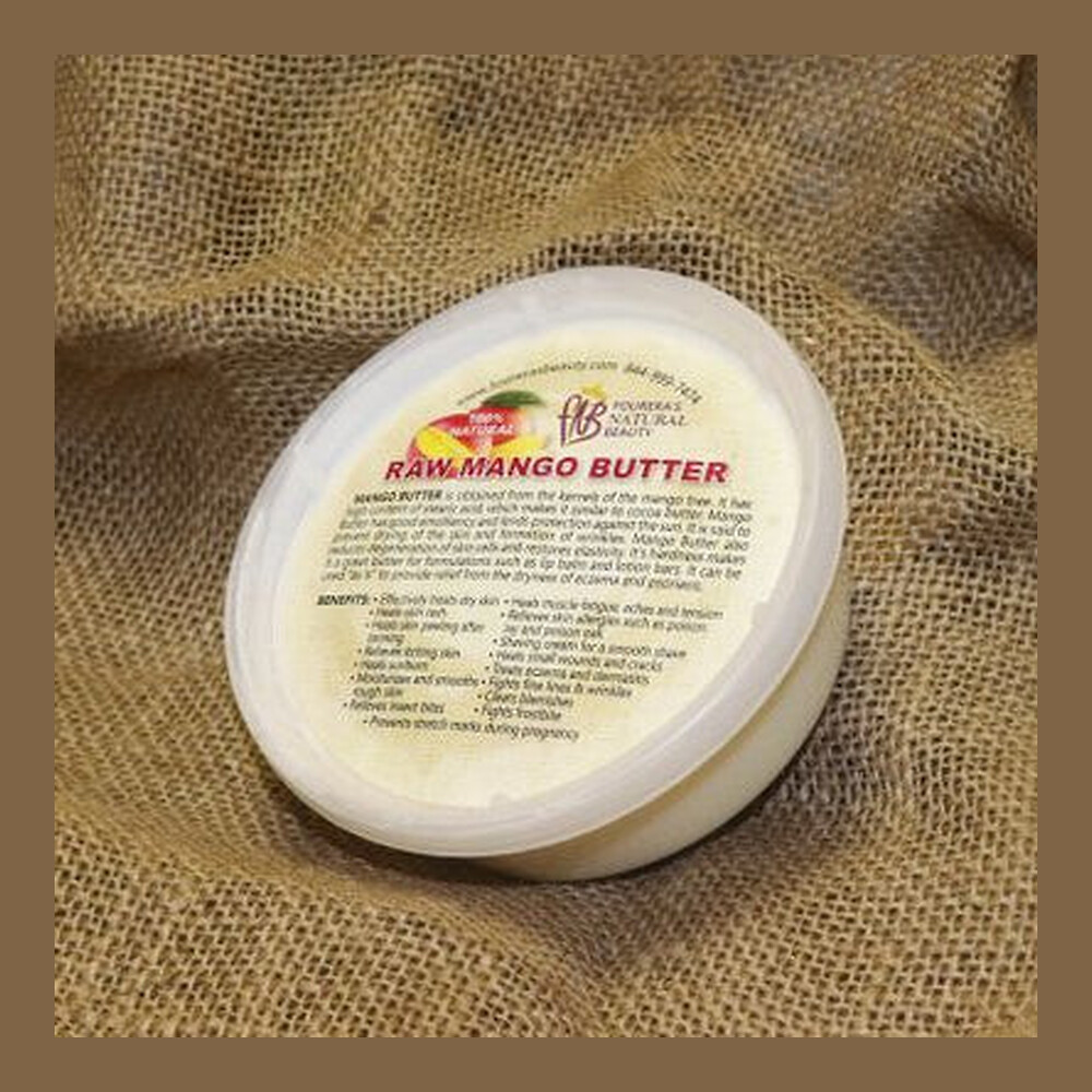 Pure Raw Mango Butter featuring unprocessed natural seed lipids for skin and hair