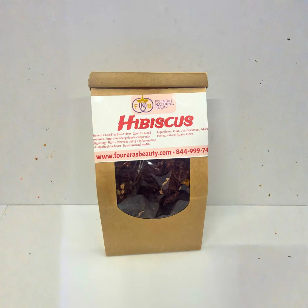 Dried Organic Hibiscus Tea Blend in premium eco-friendly packaging